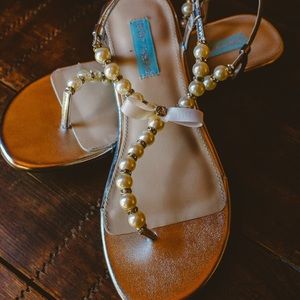 Blue by Betsy Johnson pearl dress sandals